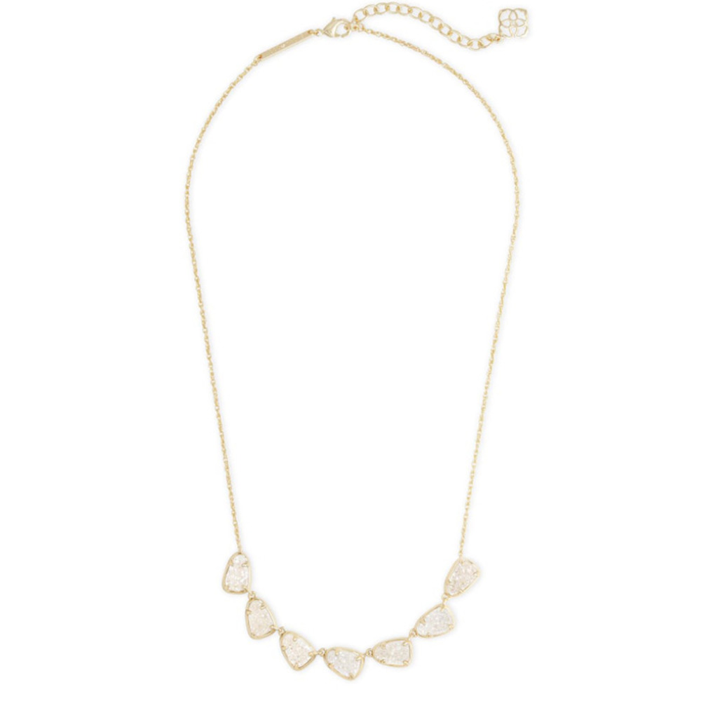 Kendra Scott Susanna Gold Tone Collar Necklace in Iridescent Drusy Druzy